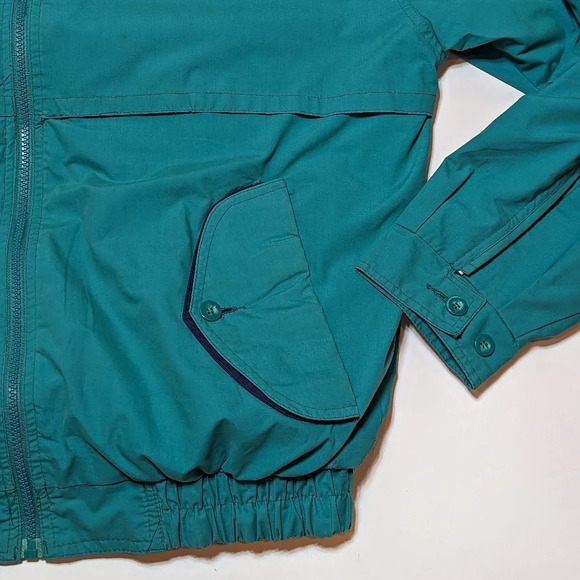 Vintage Canada Sportswear Co. Teal Green Zip Bomber Wind  Breaker Men's Medium - Picture 4 of 10